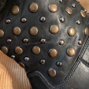 Studded Black Leather Boots